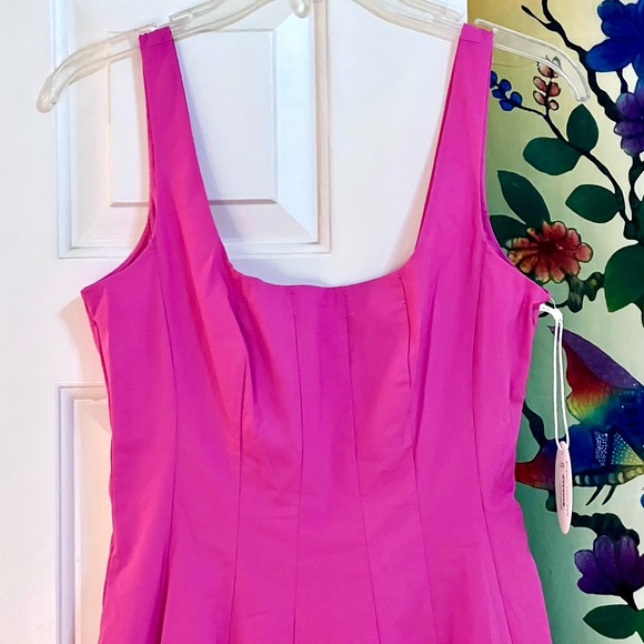🌺🎉HP🎉🌺 NWT Staud Wells Mini Dress Peony - Picture 10 of 16